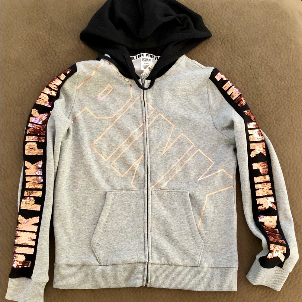 NWT Victoria’s Secret PINK VS Zip Up Hoodie Medium